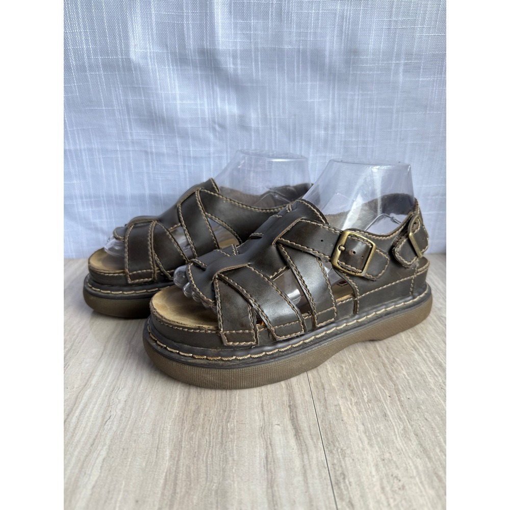 Maurices Fisherman Sandals Vintage Chunky Platform Brown Strappy 90s Y2K Sz 7
